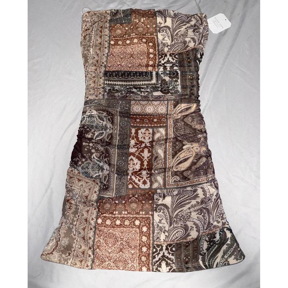 Altar'd State Belen Strapless Patchwork Mini Dres… - image 1